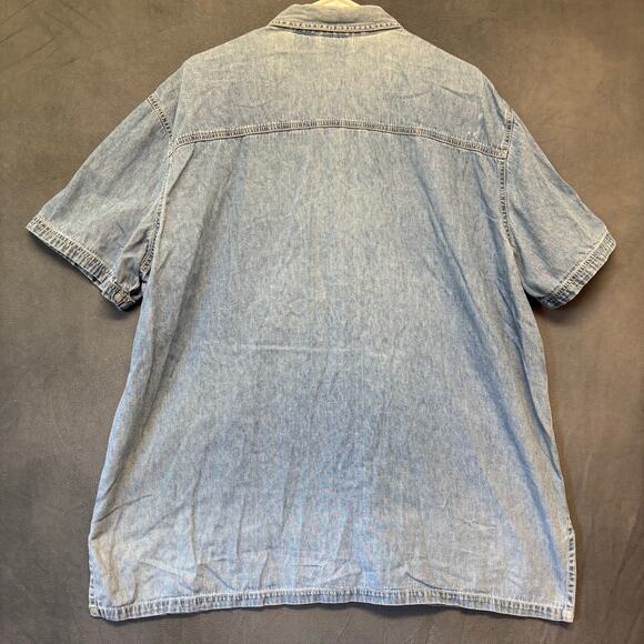 Vintage Bobbie Brooks Denim Shirt Floral Embroidered 2XL Button Up Cottagecore - Picture 2 of 12